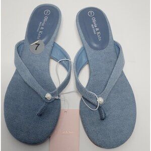 New Olivia & Kate Demin Kitten Heels Size 7